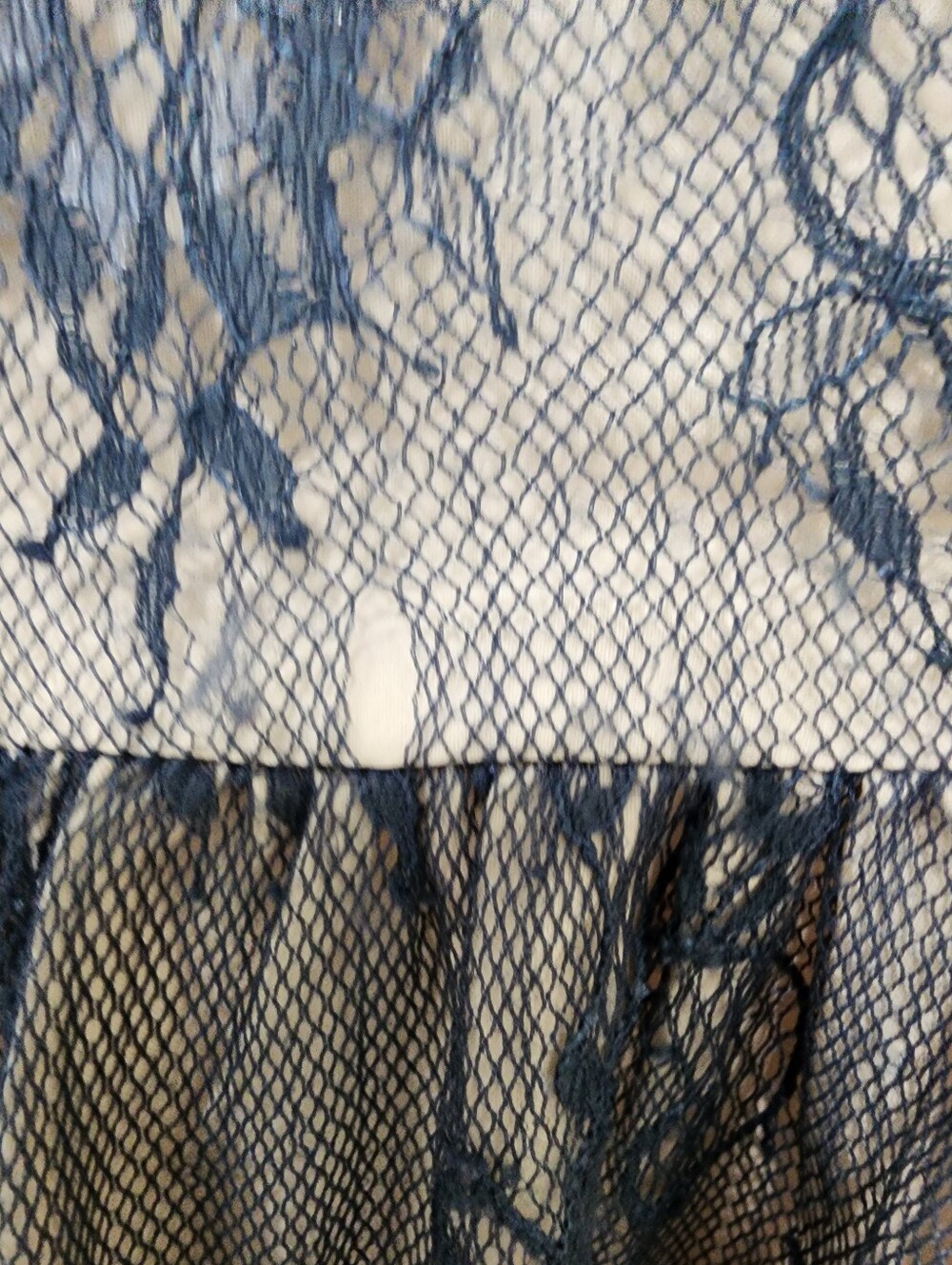 Modcloth Dress Retro Lace Overlay Cocktail Date Night Navy Over Nude size 3X - Picture 9 of 11